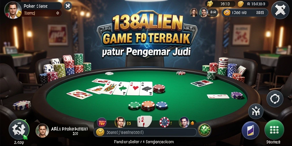 Tampilan antarmuka gameplay Poker yang menarik di 138ALIEN.