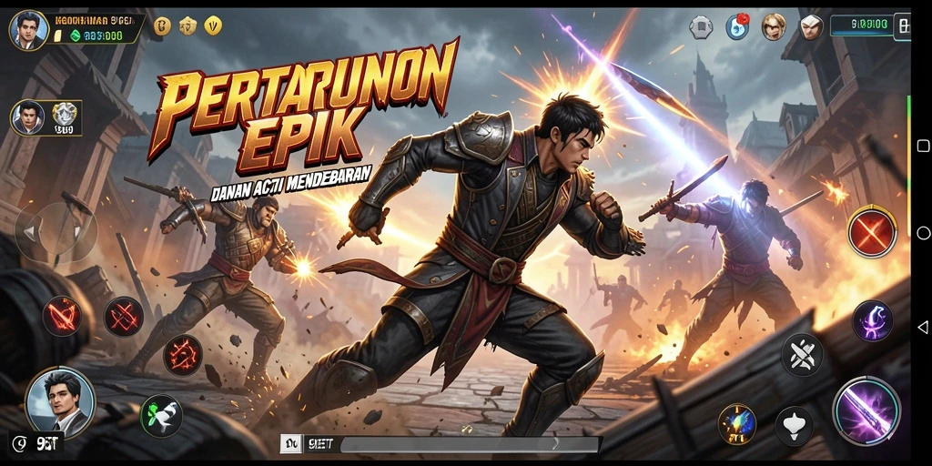 Gameplay mendebarkan 9ET dengan aksi pertarungan yang intens.
