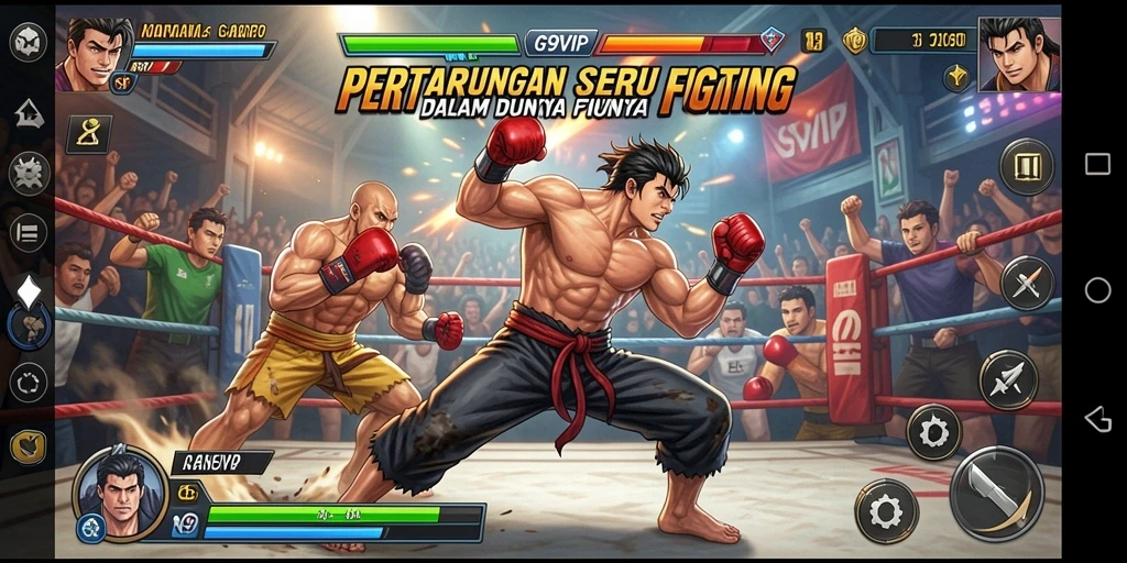 Screenshot gameplay G9VIP menampilkan aksi pertarungan yang mendebarkan.