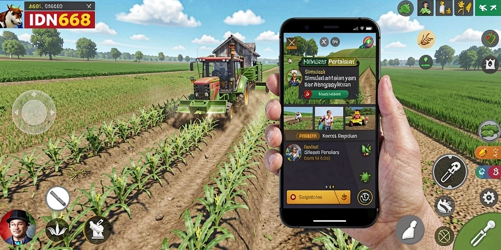 Tampilan gameplay pertanian yang menawan dari IDN668.
