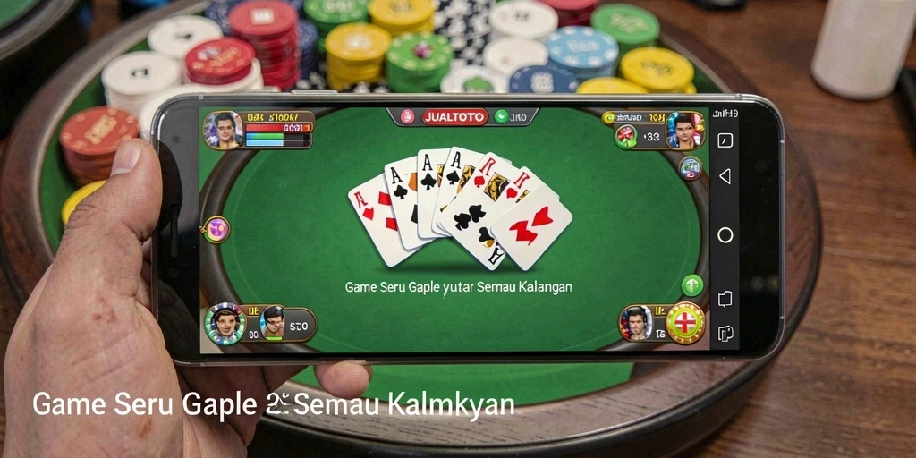 Tampilan gameplay seru JUALTOTO dalam permainan Gaple.