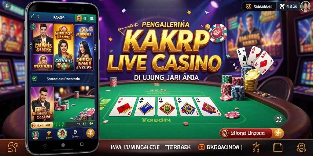 Screenshot KAKRP menampilkan dealer langsung dalam permainan Live Casino.