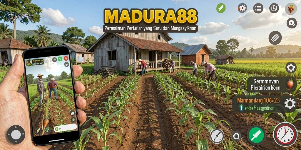 Tampilan screenshot MADURA88 menunjukkan keseruan dalam bertani.
