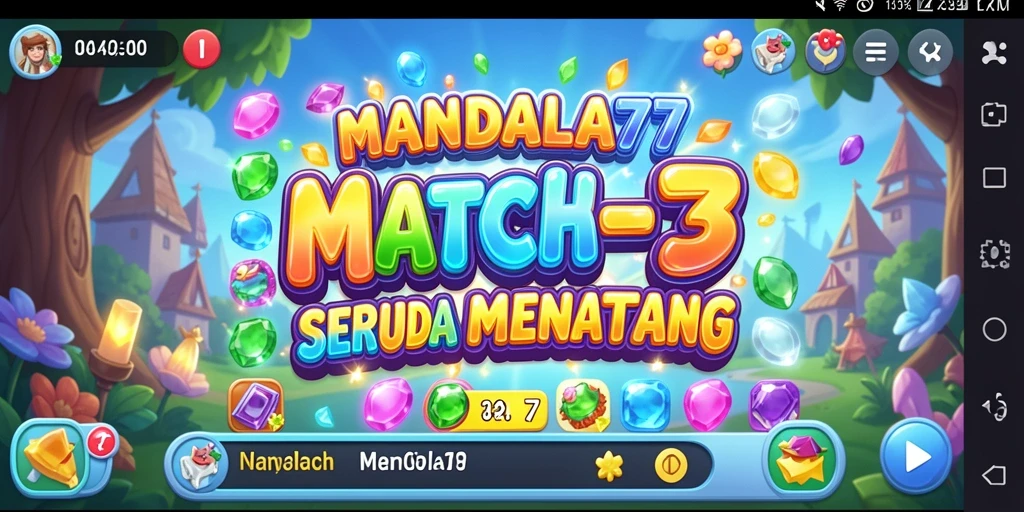 Tampilan gameplay <strong>MANDALA77</strong> yang penuh warna dan seru.