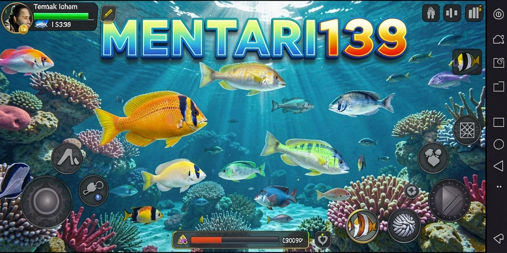 Tampilan gameplay MENTARI138 yang penuh aksi tembak ikan.