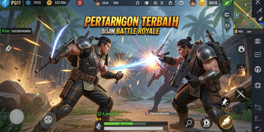 Tangkapan layar utama PG11 yang menampilkan aksi pertempuran Battle Royale.