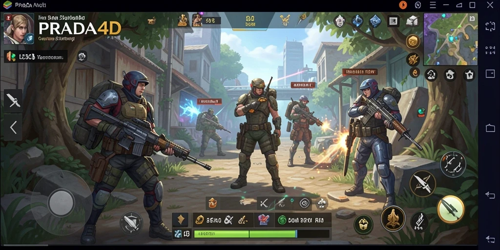 Tangkapan layar gameplay <strong>PRADA4D</strong> dengan visual menarik dan aksi pertempuran yang intens.