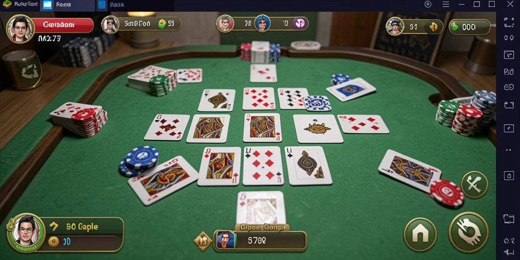 Screenshot RK77 menampilkan gameplay Gaple yang seru dan kompetitif.
