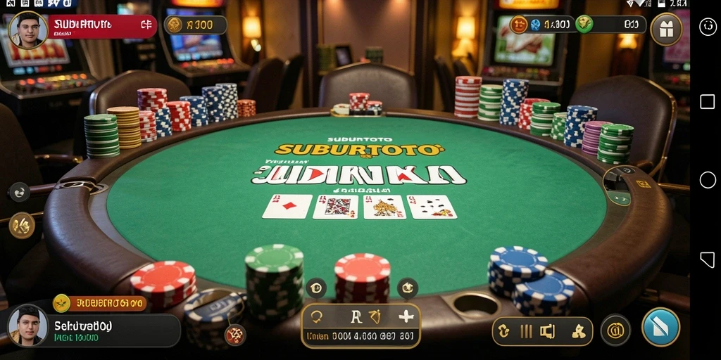 Tampilan gameplay seru dalam SUBURTOTO saat bermain Poker.