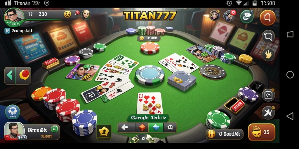 Tampilan seru gameplay Gaple di TITAN777.