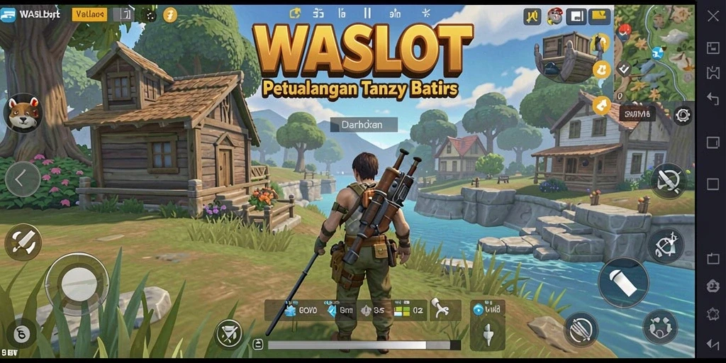 Tangkapan layar gameplay WASLOT menampilkan eksplorasi dunia terbuka yang menakjubkan.